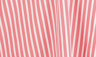 Foxcroft Sophia Stripe Three-quarter Sleeve Stretch Button-up Shirt In Tangerine