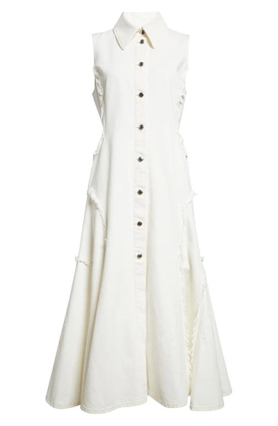 Shop Chloé Sleeveless Maxi Shirtdress In White