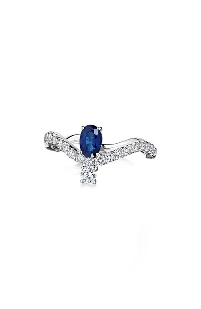 Shop Hueb Mirage Diamond & Sapphire Ring In White Gold