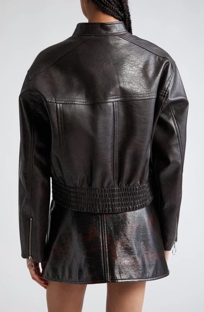 Shop Stand Studio Talulla Faux Leather Jacket In Dark Brown