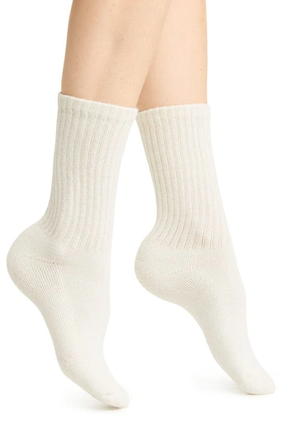 Shop American Trench Solids Crew Socks In Natural