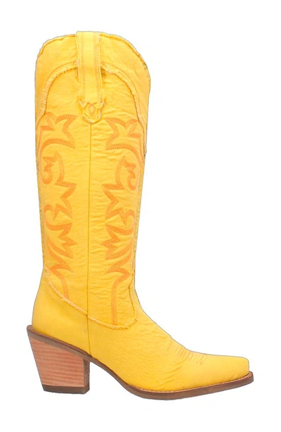 Shop Dingo Texas Tornado Knee High Western Boot In Yellow