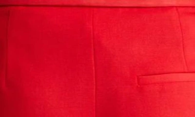 Shop Alexander Mcqueen Bow Detail Wool Grain De Poudre Shorts In Lust Red