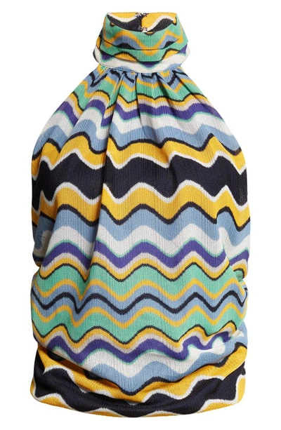 Shop Ramy Brook Mina Multicolor Wave Jacquard Knit Halter Top In Multicolor Wave Knit