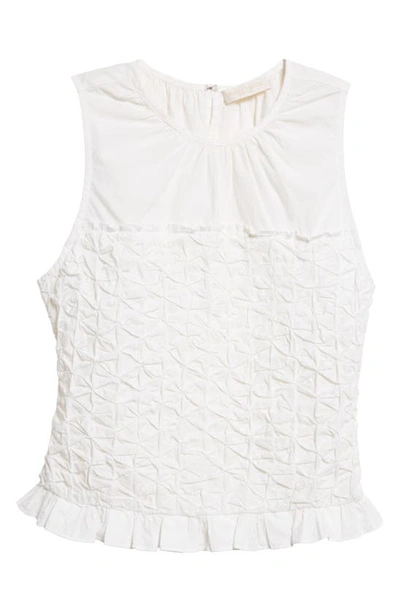 Shop Ramy Brook Paislee Smocked Sleeveless Cotton Top In White