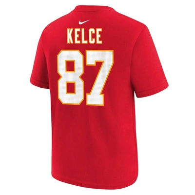 Shop Nike Youth  Travis Kelce Red Kansas City Chiefs Player Name & Number T-shirt
