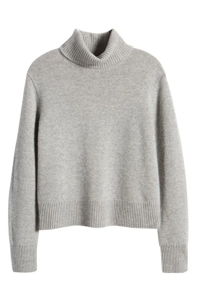 Shop Frame Turtleneck Cashmere Sweater In Heather Grey