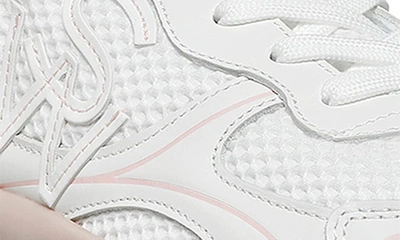 Shop Stuart Weitzman Chunky Sole Sneaker In White/ Fuchsia Leather