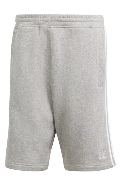 Shop Adidas Originals Adicolor 3-stripes Cotton French Terry Shorts In Medium Grey Heather
