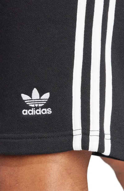 Shop Adidas Originals Adicolor 3-stripes Cotton French Terry Shorts In Black