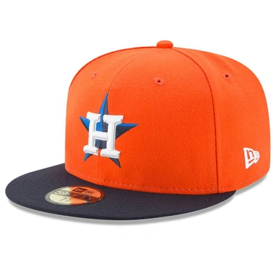 Shop New Era Orange/navy Houston Astros 2022 World Series Champions Alternate Side Patch 59fifty Fitted H