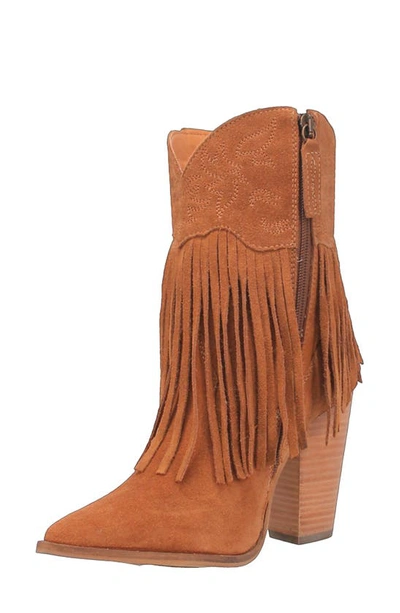 Shop Dingo Fringe Zip-up Western Boot In Camel