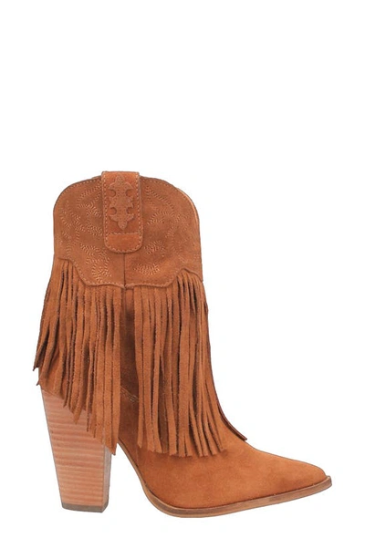 Shop Dingo Fringe Zip-up Western Boot In Camel