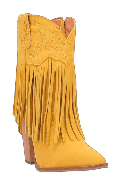 Shop Dingo Fringe Zip-up Western Boot In Yellow