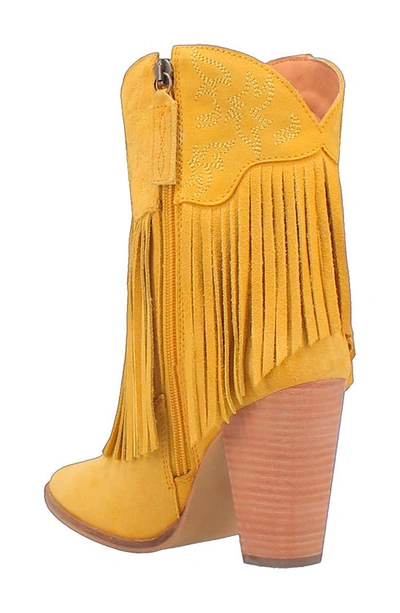 Dingo Crazy Train Fringe Zip-up Western Boot In Yellow