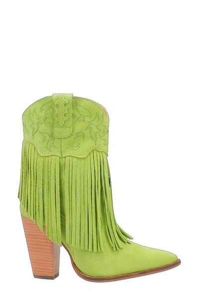 Shop Dingo Fringe Zip-up Western Boot In Lime