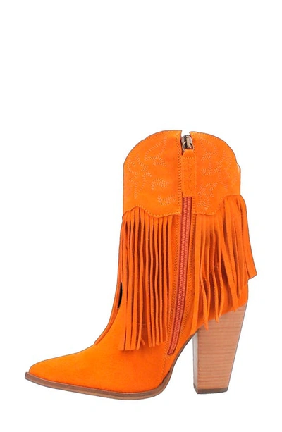 Shop Dingo Fringe Zip-up Western Boot In Orange