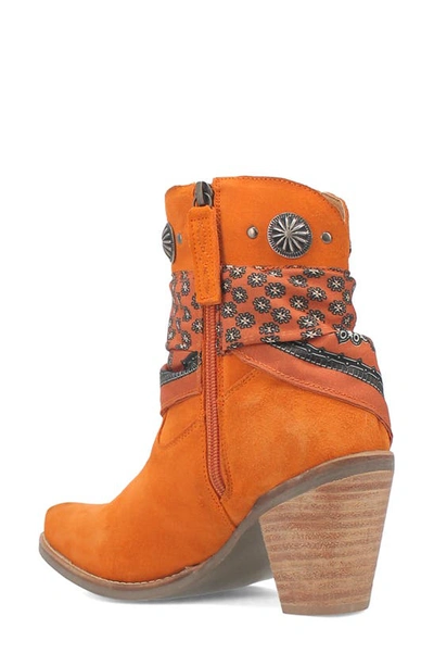 Dingo Bandida Side Zip Western Boot In Orange