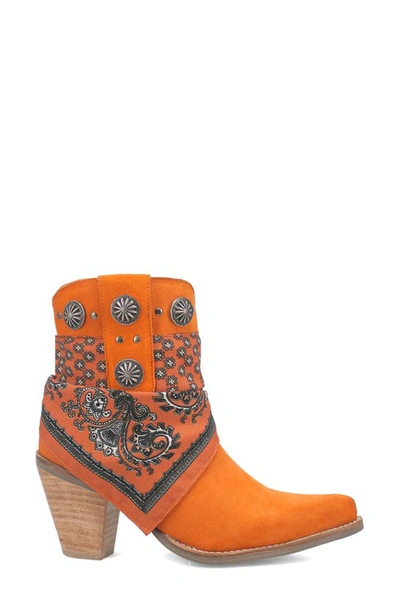 Dingo Bandida Side Zip Western Boot In Orange