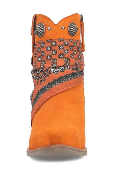 Dingo Bandida Side Zip Western Boot In Orange