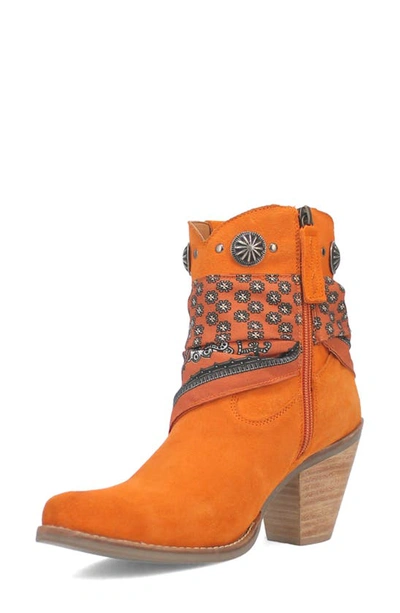 Dingo Bandida Side Zip Western Boot In Orange