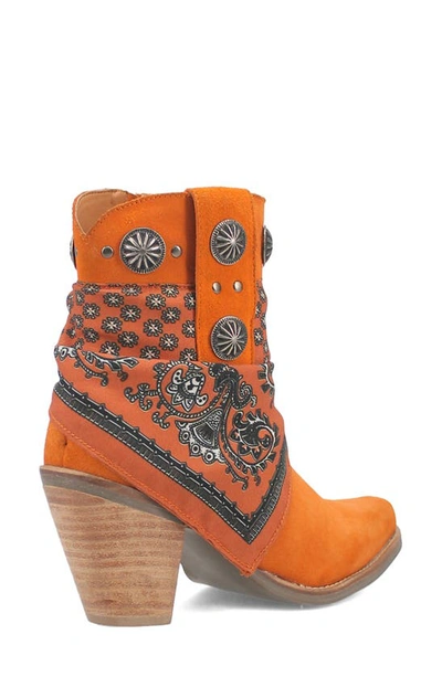 Dingo Bandida Side Zip Western Boot In Orange