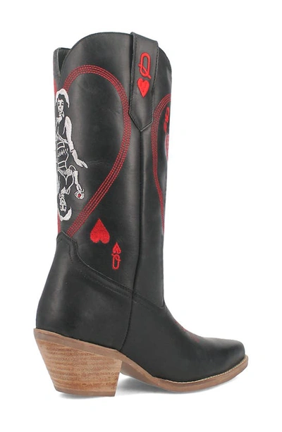 Dingo Queen A Hearts Western Boot In Black