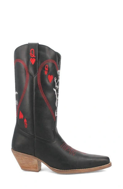 Dingo Queen A Hearts Western Boot In Black