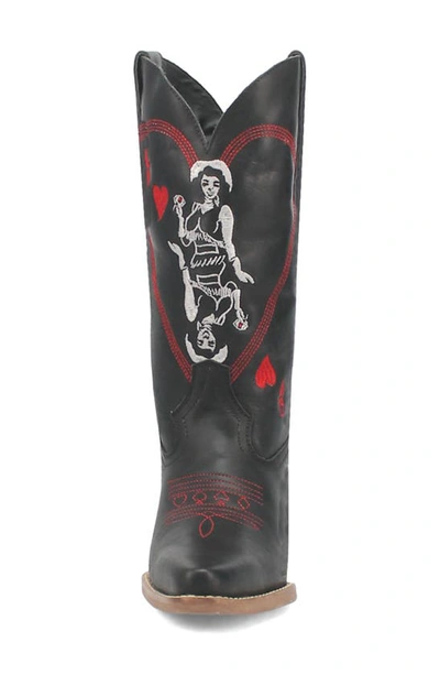 Dingo Queen A Hearts Western Boot In Black