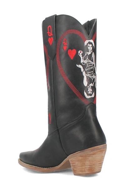 Dingo Queen A Hearts Western Boot In Black