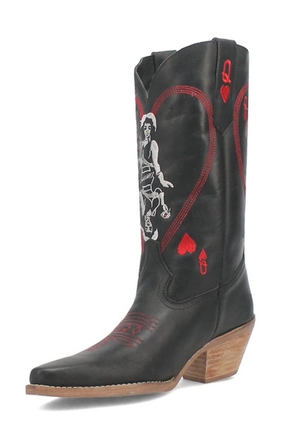 Dingo Queen A Hearts Western Boot In Black