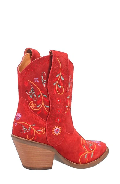 Dingo Sugar Bug Embroidered Western Boot In Red