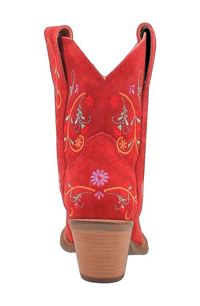 Dingo Sugar Bug Embroidered Western Boot In Red