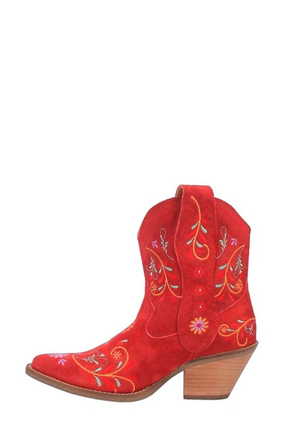 Dingo Sugar Bug Embroidered Western Boot In Red