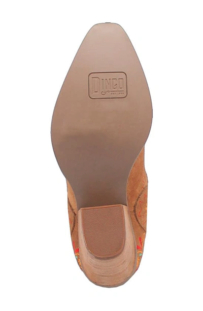 Dingo Sugar Bug Embroidered Western Boot In Camel