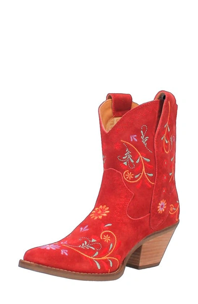 Dingo Sugar Bug Embroidered Western Boot In Red