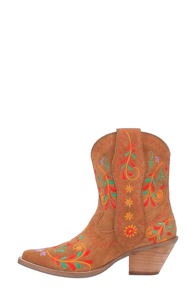Dingo Sugar Bug Embroidered Western Boot In Camel