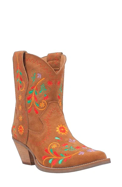 Dingo Sugar Bug Embroidered Western Boot In Camel