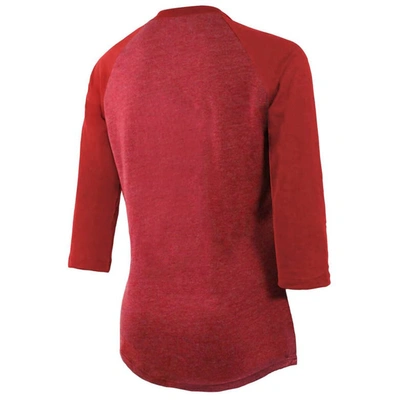 Shop Majestic Threads Red Kansas City Chiefs Super Bowl Lvii Desert Tri-blend Raglan 3/4 Sleeve T-shirt