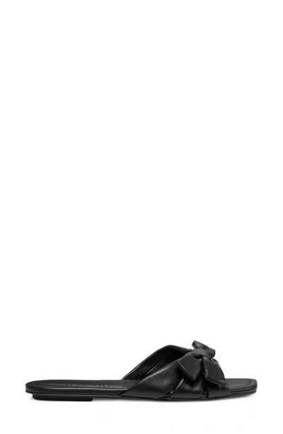 Shop Stuart Weitzman Sofia Bow Slide Sandal In Black Leather
