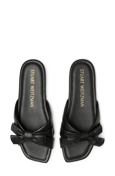Shop Stuart Weitzman Sofia Bow Slide Sandal In Black Leather