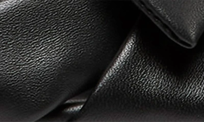 Stuart Weitzman Cece Twisted Leather Ring Slide Sandals In Black Leather