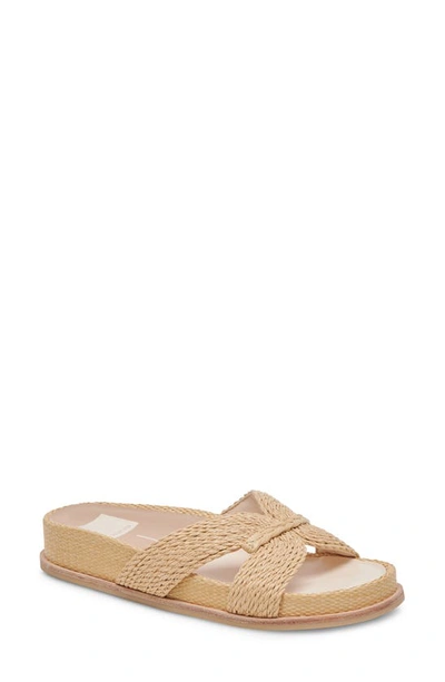 Dolce Vita Selda Raffia Slide Sandal In Lt Natural Raffia