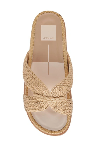 Shop Dolce Vita Selda Raffia Slide Sandal In Lt Natural Raffia