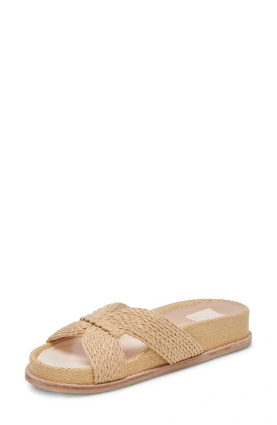 Shop Dolce Vita Selda Raffia Slide Sandal In Lt Natural Raffia