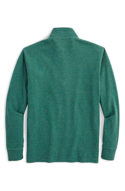 Vineyard Vines Saltwater Stripe Quarter Zip Sweatshirt In Charleston Green