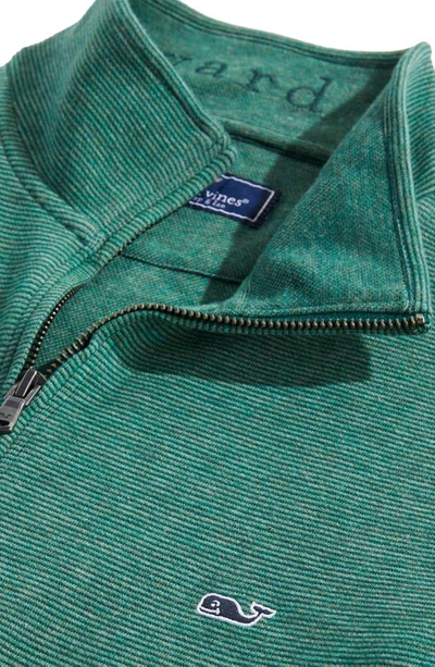 Shop Vineyard Vines Saltwater Stripe Quarter Zip Pullover In Charleston Green