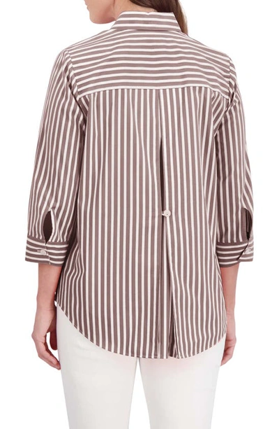 Shop Foxcroft Kelly Button-up Shirt In Brown