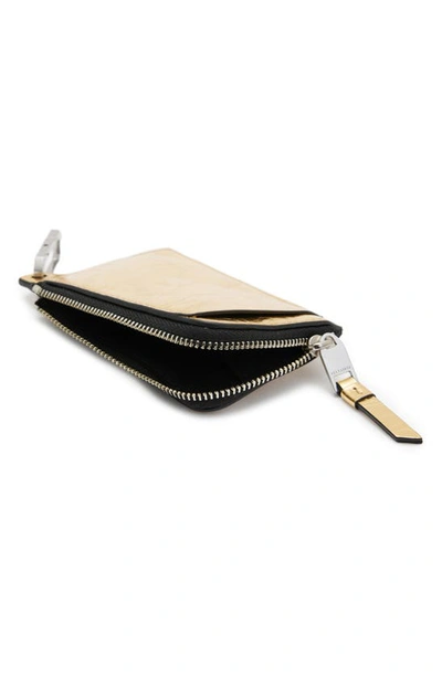 Shop Allsaints Remy Metallic Leather Wallet In Gold
