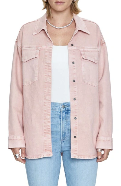 Shop Pistola Mandy Oversize Shirt Jacket In Mellow Rose Snow